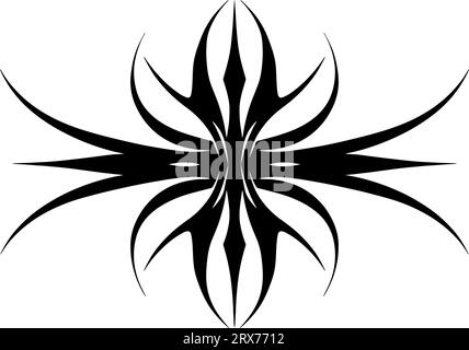 Y2k Neo Tribal Shapes Set. Abstract Ethnic Shapes in Gothic Style