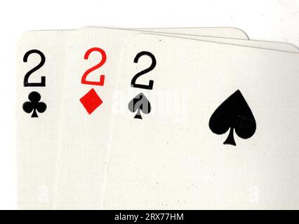 Poker hand two pair twos hi-res stock photography and images - Alamy