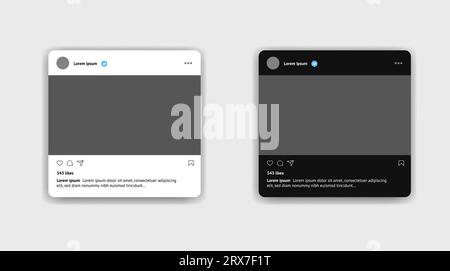Social media post mockup. Vector illustration. Stock Vector