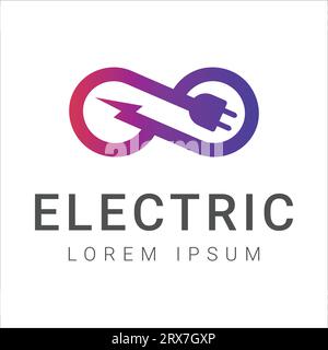 Electric Infinity Logo Design Fast Bolt Logotype Stock Vector