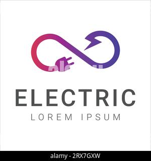 Electric Infinity Logo Design Fast Bolt Logotype Stock Vector