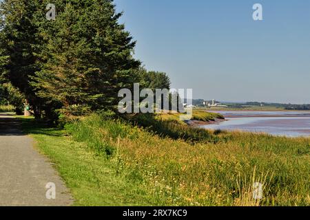 Cobequid Bay Trail, Nova Scotia, is a 18+ kilometre recreation trail exploring the Truro Marsh and over 300+ acres of farmland on Canada's east coast Stock Photo