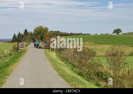 Cobequid Trail, Nova Scotia, is a 18+ kilometre recreation trail exploring the Truro Marsh and over 300+ acres of farmland on Canada's east coast Stock Photo