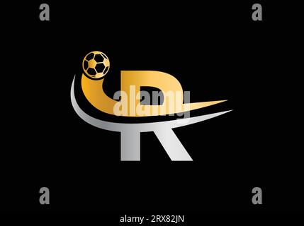 RLetter with Football Sports Logo Template Design. For Football Club Symbol Vector Template Stock Vector