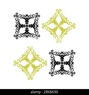 Four ornamental designs on a white background Stock Vector