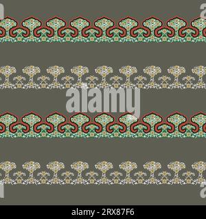 Border sets of ornamental designs on a gray background Stock Vector