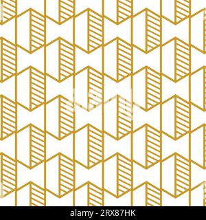 A vibrant yellow and white seamless  geometric pattern Stock Vector