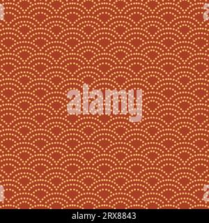 Abstract circles and dots on an orange background, seamless pattern Stock Vector