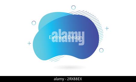 Shapes design element abstract liquid gradient geometric modern splash halftone wavy set for text copy space or fluid graphic curvy colourful vector Stock Vector