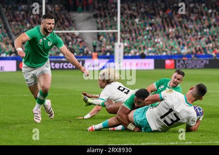 Julien Mattia/Le Pictorium - Rugby World Cup match South Africa, Ireland. 23rd Sep, 2023. France/Seine-Saint-Denis/Saint-Denis - during the first confrontation between South Africa and Ireland in a Rugby World Cup, at the Stade de France, on September 23, 2023. Credit: LE PICTORIUM/Alamy Live News Stock Photo