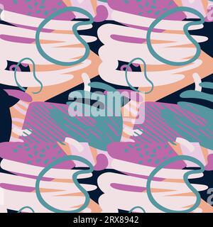 A colorful array of abstract brush art neatly composed Stock Vector