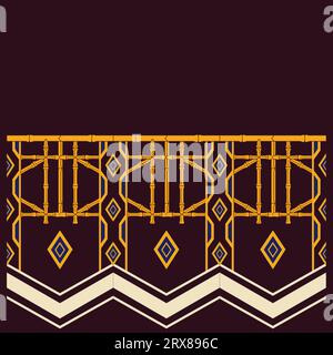 An art deco wallpaper with a stunning gold and blue design Stock Vector
