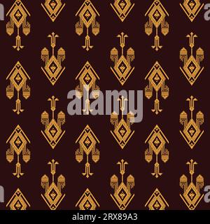 A brown and gold pattern on a dark background Stock Vector