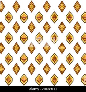 A colorful abstract composition of seamless repeated patterns with squares on a white background Stock Vector