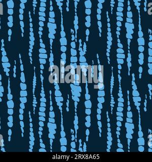 A pattern of blue striped bubbles on a black background Stock Vector