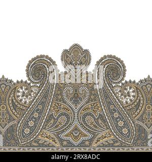 A intricate highly detailed paisley pattern on a clean white background Stock Vector