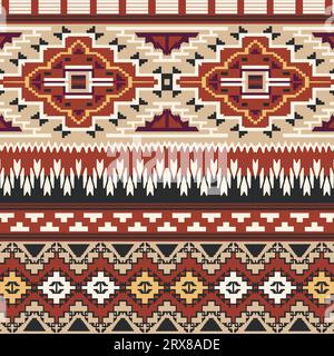 A set of different colored seamless repeated border patterns Stock Vector