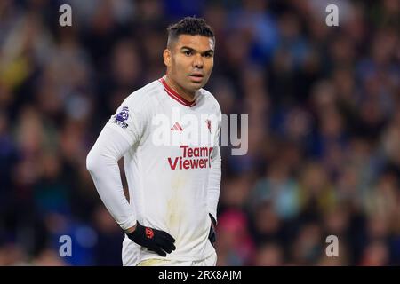 Burnley, UK. 23rd Sep, 2023. Casemiro #18 of Manchester United during the Premier League match Burnley vs Manchester United at Turf Moor, Burnley, United Kingdom, 23rd September 2023 (Photo by Conor Molloy/News Images) in Burnley, United Kingdom on 9/23/2023. (Photo by Conor Molloy/News Images/Sipa USA) Credit: Sipa USA/Alamy Live News Stock Photo