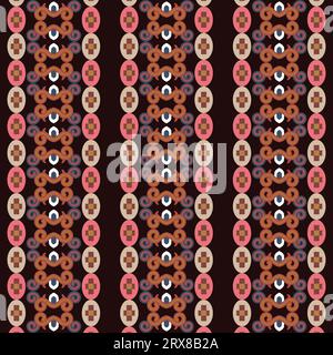 A pattern with circles and squares on a brown background Stock Vector