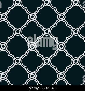 A black and white pattern with circles, repeated seamless pattern Stock Vector