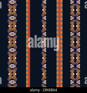 A vibrant black and orange striped pattern with circular shapes Stock Vector