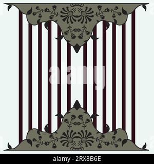 A decorative pattern on a textured wall Stock Vector