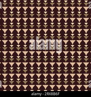 A geometric pattern featuring brown and beige triangles Stock Vector