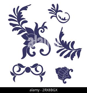 Illustration of four unique designs on a plain white background Stock Vector