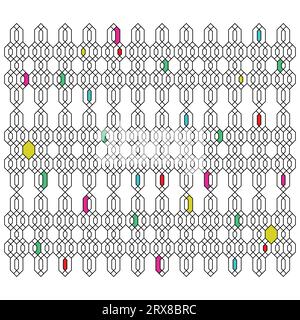 A cross stitch pattern on a white background Stock Vector