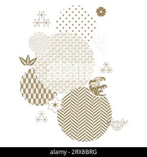 A flat minimal unique circular shape abstract pattern Stock Vector