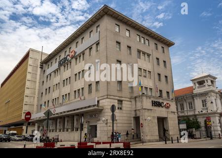 The HSBC Building on Beach Street, Georgetown, Pulau Pinang, Malaysia Stock Photo