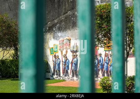 Penang Street Art at Seh Tek Tong Cheah Kongsi Temple, Pulau Pinang, Malaysia Stock Photo