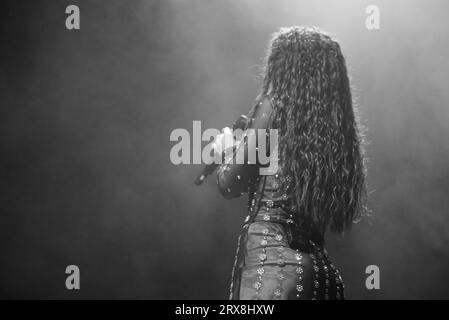 Madrid, Spain. 23rd Sep, 2023. The artist Amaia Romero performs during the final concert of her tour at the Wizink Center in Madrid. September 23, 2023 Spain (Photo by Oscar Gonzalez/Sipa USA) (Photo by Oscar Gonzalez/Sipa USA) Credit: Sipa USA/Alamy Live News Stock Photo