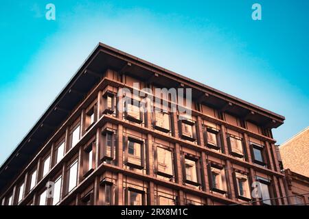 Ornate historic building details seen from New York City Stock Photo