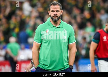 Saint Denis, France. 23rd Sep, 2023. Andy FARRELL of Ireland during the World Cup 2023, Pool B rugby union match between South Africa and Ireland on September 23, 2023 at Stade de France in Saint-Denis near Paris, France - Photo Matthieu Mirville/DPPI Credit: DPPI Media/Alamy Live News Stock Photo