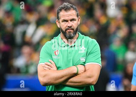 Saint-Denis, France, France. 23rd Sep, 2023. Andy FARRELL of Ireland during the World Cup 2023, Pool B match between South Africa and Ireland at Stade de France on September 23, 2023 in Saint-Denis near Paris, France. (Credit Image: © Matthieu Mirville/ZUMA Press Wire) EDITORIAL USAGE ONLY! Not for Commercial USAGE! Stock Photo