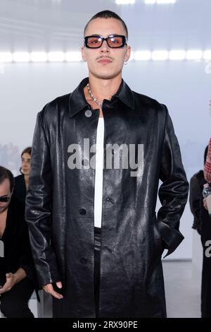 Milan, Italien. 23rd Sep, 2023. Aron Piper attends FERRAGAMO Spring/Summer 2024 Runway during Milan Fashion Week on September 2023 - Milan; Italy 23/09/2023 Credit: dpa/Alamy Live News Stock Photo