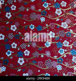 Japanese traditional patterns with festive and floral themes Stock Photo