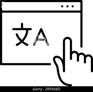 Online translation service. Pixel perfect, editable stroke Stock Vector