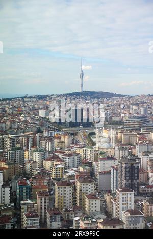 turkey istanbul 17 june 2023. Kucuk Camlica TV Radio Tower in Istanbul Stock Photo