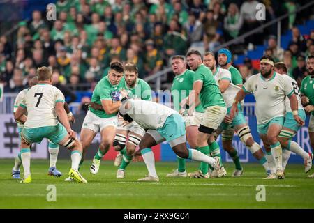 Saint Denis, France. 23rd Sep, 2023. Action during World Cup Pool B match between South Africa and Ireland at the Stade de France in Saint-Denis, on the outskirts of Paris on September 23, 2023. Photo by Eliot Blondet/ABACAPRESS.COM Credit: Abaca Press/Alamy Live News Stock Photo