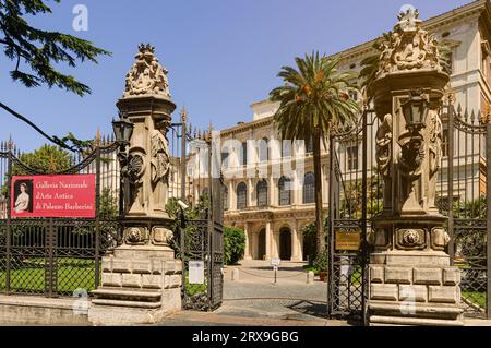 Entrance to the grounds of the Barberini palace, in Rome Stock Photo