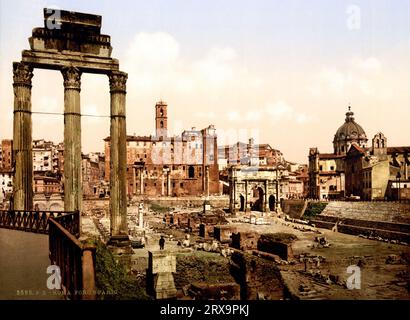 Forum Romanum, Rome, Italy, ca. 1895  Photochrom print by Photoglob Zürich, between 1890 and 1900. Stock Photo