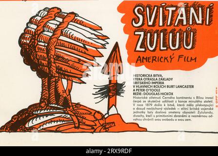 Czech mini poster for BURT LANCASTER and PETER O'TOOLE in ZULU DAWN 1979 director DOUGLAS HICKOX original story Cy Endfield music Elmer Bernstein Zulu Dawn NV / Lamitas / Samarkand Stock Photo