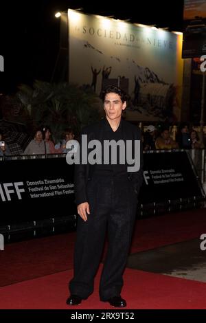 Donostia, Spain. 22nd Sep, 2023. Enzo Vogrincic attended The Society Of The Snow La sociedad de la nieve Red Carpet during 71st San Sebastian International Film Festival at Victoria Eugenia Theatre. Credit: SOPA Images Limited/Alamy Live News Stock Photo