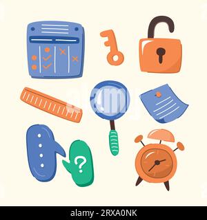 Back to School Objects Set for Education Concept Illustration Stock Vector