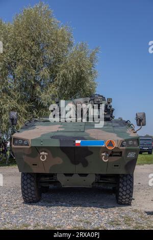 Polish artillery systems. Combat vehicle - Rak self-propelled mortar. Public presentation of Polish weapon systems, Polish Army, Poland Stock Photo