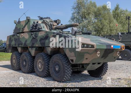 Polish artillery systems. Combat vehicle - Rak self-propelled mortar. Public presentation of Polish weapon systems, Polish Army, Poland Stock Photo