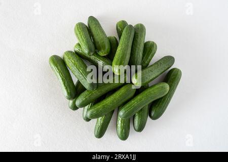 Close-up of cucumbers on a white background Stock Photo