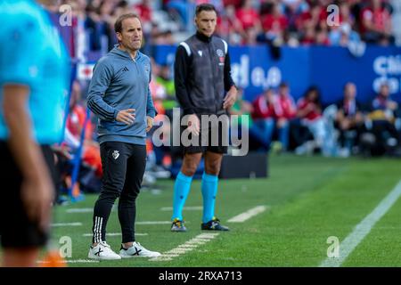 Pamplona, Spain. 23rd Sep, 2023. Jagoba Arrasate (Coach; CA Osasuna) during the Spanish football of the league EA, match between CA Osasuna and Sevilla CF at the Sadar Stadium. Final score; CA Osasuna 0:0 Sevilla CF Credit: SOPA Images Limited/Alamy Live News Stock Photo